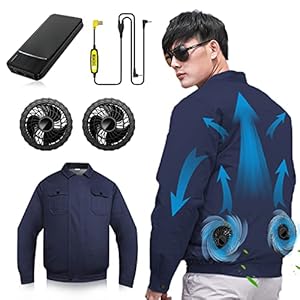 [KLIFE] 空調作業服 ファン付き 30000mAh大容量バッテリー ファン付き作業服 長袖