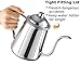 Pour Over Drip Kettle Stainless Steel With Precision Gooseneck spout for amazing water flow control. Ideal for pour over coffee and tea - 0.9L capacity