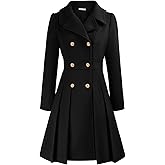 GRACE KARIN 2024 Women's Fashion Trench Coat Notch Lapel Double Breasted Thick A Line Pea Coats Jacket with Pockets(S-2XL)