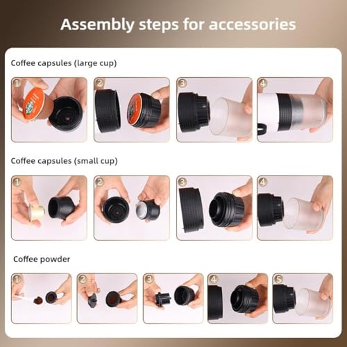 NIUB Portable Coffee Maker Espresso Machine for Travel Nano Car Coffee Maker Compatible with Ground Coffee & Capsule for RV, Hiking Camping Office, Travel Espresso Make