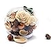 Qingbei Rina Potpourri in Glass Bowl Aroma of Vanilla Lavender Apple and Jasmine (White)
