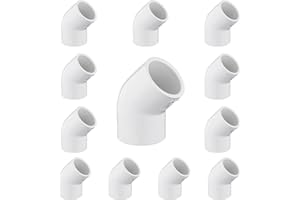 WTXHHY 3/4" 45 Degree Elbow PVC Fitting, 12 Pack PVC Pipe Fittings 3/4 Inch 45 Degree Elbow, Furniture Grade PVC Elbow Connector for Schedule 40 PVC Pipe, PVC Elbow Fittings for DIY Furniture, PVC Structure
