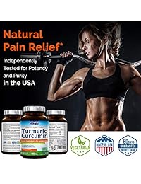 Organic Tumeric Curcumin with BioPerine, 95% Standardized Curcuminoids, 1960mg per...