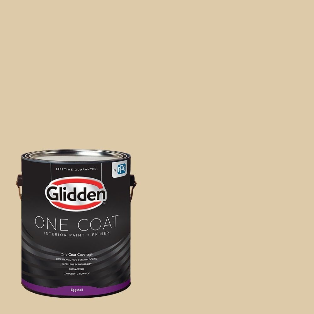 Glidden Interior Paint + Primer: Beige/Cookie Dough, One Coat, Eggshell, 1-Gallon