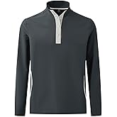M MAELREG Mens Half Button Golf Pullover for Men with Pockets Mock Neck Sports Dry Fit Lightweight Long Sleeve Mens Pullover