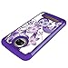 Moto Z2 Force Edition Case,Moto Z2 Force Case,Yiakeng Dual Layer Armor Hard Slim Hybrid Phone Cover Case for Motorola Moto Z2 Force Droid/Moto Z Force (2nd Generation) (Purple Flower)