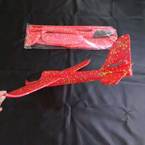 Throwing Glider Aircraft - Flying Toys Throwing Foam Airplane Inertia Glider Hand Launch Model Airplane Outdoor Sports Gift Free Flight Toy for Kids, Children, Boy, Girl (Red)