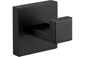 LANC Black Towel Hook for Bathroom Wall Hook, Heavy Duty SUS304 Stainless Steel Kitchen/Bathroom Hook, Matte Black Robe Hook 