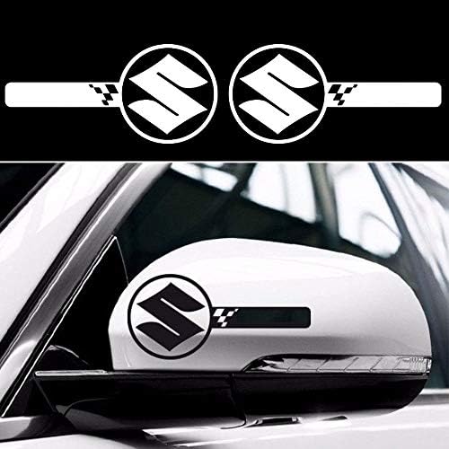 luluda 2X Suzuki Custom Wing Mirror Body Decals Stickers Swift Sport Vitara Jimny Ignis (White)