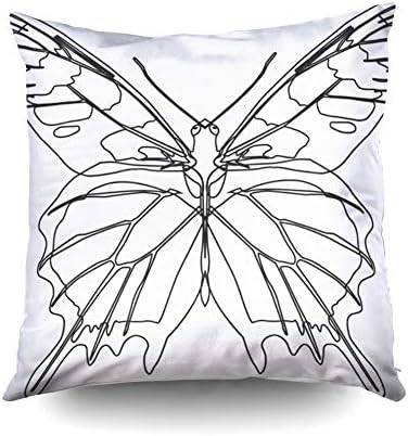 KIOAO Pillowcase Standard 16X16Inches Square for Cushion Home Decorative Flying Painted Lady Butterfly Side Fully Wings Stretching in Fancy Purple Pillow Covers Printed with Both Sides of Cotton