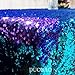 DUOBAO Aqua to Lavender Gradient Sequin Tablecloth:50x50 Inch Sparkly Mermaid Table Cover for Party Decorations
