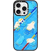 CASETiFY Compact Case for iPhone 16 Pro [Lightweight / 4 ft. 2X Military Grade Drop Protection/Slim] - Pool time - Clear Black