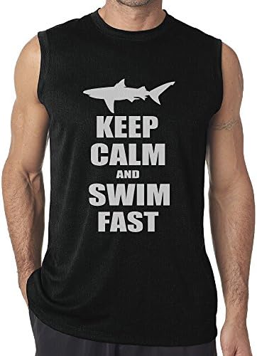 KEEP CALM AND SWIM FAST Mens Sleeveless Vest/Underwaist/Sleeveless Garment/Tank Top