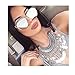 VIVIENFANG Technologic Crossbar Mirrored Aviator Sunglasses Flat Lens Cateye Shades 86472C Silver Mirrors