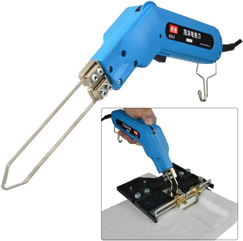 Lfhelper Electric Foam Cutter Hot Knife Kits With Carry Box Includ 1 Curved/Straight Blade 1 Large Slotted Plate 1 Cleaning Brush Wrench Slotted Baffle