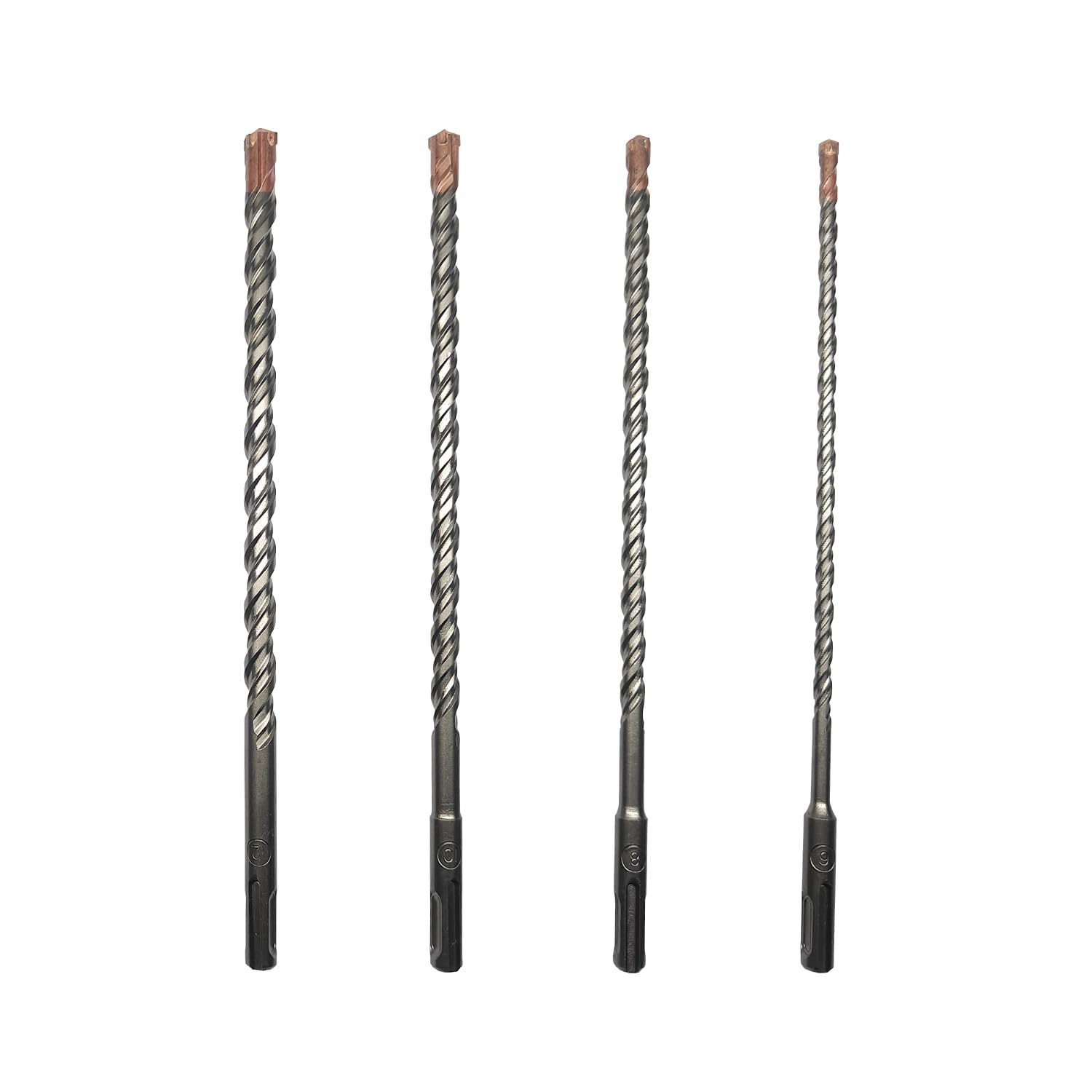 CAVATINY 4-Piece SDS Plus Drill Bit Set - SDS Hammer Drill Bit for Concrete, Brick, Cement, Stone with 4 Cutting Edges - Includes Sizes 6, 8, 10, 12 mm - SDS Plus Shank Suitable for Hammer Drills