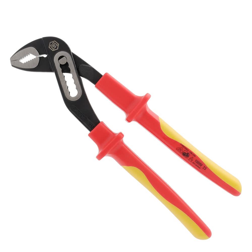 MichaelPro MP003068 Insulated Water Pump Pliers 1000V VDE Certified Jaw Hardness HRC58 to 62 Two Tone Non-Slip Handles