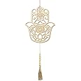 Bnesi 13.5'' in Hamsa Hand Meditation Symbol Sacred Geometry Wood Wall Art Decoration, Spiritual Gift for Baptism, Housewarming