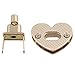 BQLZR Light Golden 32 x 25mm Leather Craft Case Clasp Heart Shape Turnlock Bag Purse Twist Lock Pack of 2