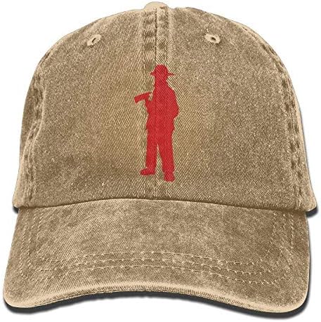 dfegyfr Adjustable Denim Jeans Baseball Cap Firefighter\nsilhouette Trucker Cap New9