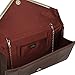 BMC Womens Chocolate Brown PU Leather Alligator Skin Pattern Perforated Glitter Metal Accent Envelope Flap Clutch Handbag