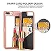 iPhone 7 Plus Case,iPhone 8 Plus Case, [3D Mirror Series] Cards Holder Kickstand Wallet Style Flip Back Cover Protective Case with Free Screen Protector for iPhone 7/8 Plus 5.5 Inch(Rose Gold)