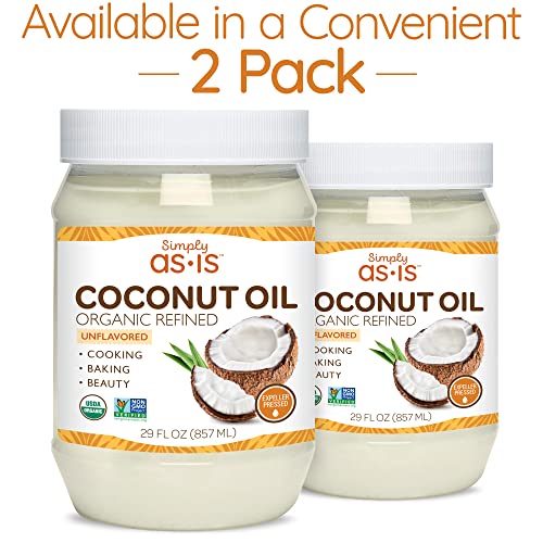Simply asis Organic Refined Coconut Oil for Cooking, Baking & Beauty