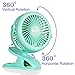 MED Mini Battery Operated Clip Fan,Sall Portable Fan Powered by Rechargeable Battery or USB Desk Personal Fan for Baby Stroller Car Gym Workout Camping (2018-green)