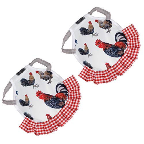 EVTSCAN 2 STK. Hühnersattel Hen Schürze Feather Fixer Wing Back Protector Hen Schürze mit elastischen Trägern(C) – Bild 8