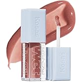 Kosas Wet Lip Oil Gloss - Hydrating Lip Plumping Treatment with Hyaluronic Acid & Peptides, Non-Sticky Finish (Unbuttoned)