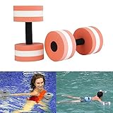 Aolvo Water Aerobics Dumbbells, Water EVA Foam Barbells Exercise Hand Bars Pool Resistance Exercises Equipment for Training Yoga Fitness Improve and Pool Sports Women/Men,Set of 2