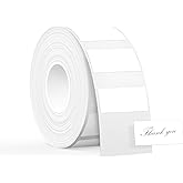 SUPVAN T50M Series Label Maker Tape, 0.78" × 0.39" (20mm × 10mm) 600 Labels/Roll Genuine Laminated Thermal Label Tape Refill, Waterproof Oilproof Highly Adhesive Auto Detect Labels, White