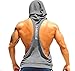 Mens Professional Workout Stringer Hoodie Tank Tops with Top Network Fabric