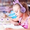 Unicorn-Kids-Headphones-Glowing-Cat-Ear-Headphones-with-85db-Volume-Limit-Foldable-Headphones-for-Kids-GirlsPurplePink esonstyle Unicorn Kids Headphones, Glowing Cat Ear Headphones with 85db Volume Limit, Foldable Headphones for Kids Girls…