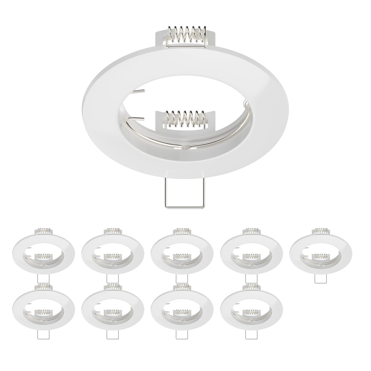ledscom.de 10 Pieces Ceiling mounting Frame CIRC, Round, White Glossy