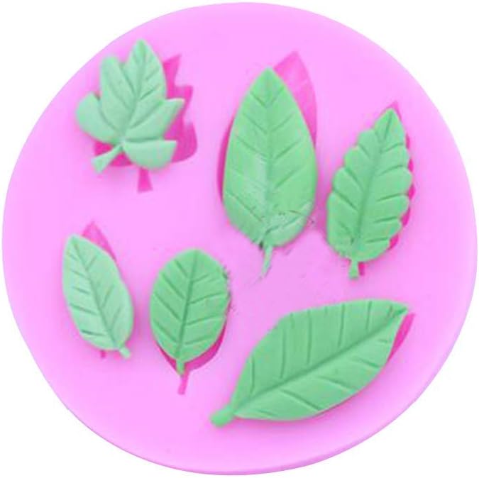 3D Leaf Candy Fondant Mold Silicone Chocolate Mould Cake Decorating Tools (6 Cavity Leaf)