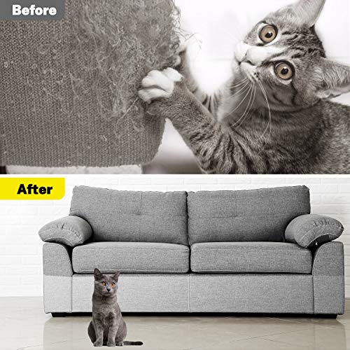 One Sight 8pcs Cat Scratch Furniture Protector Large (12" x 17") Cat Couch Protector, Clear