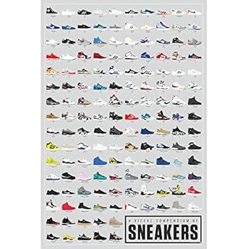 Pop Chart: Poster Prints (24x36) - Sneakers Infographic - Printed on Archival Stock - Features Fun Facts About Your Favorite Things