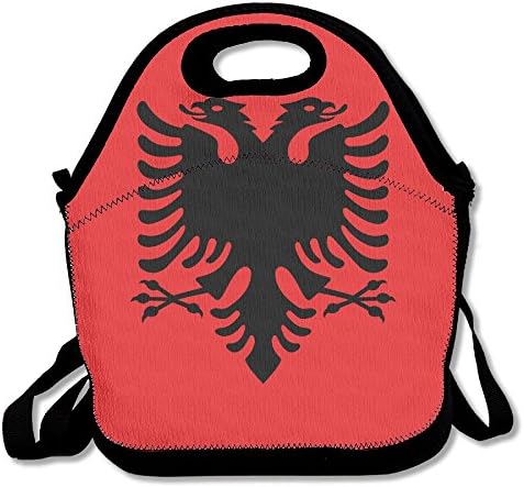 FutongHuaxia Flag Of Albania Outdoor Lunch Bag Lunch Box Thermal Insulated Cooler Lunch Pouch Picnic Bag For School Gift