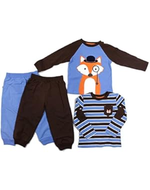 Infant Toddler Boys 4 Piece Fox Daycare Set