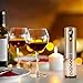 SimpleTaste Electric Automatic Wine Bottle Opener with Corkscrew, Blue LED Light and Wine Foil Cutter, Stainless Steel, Rechargeable Battery Operated