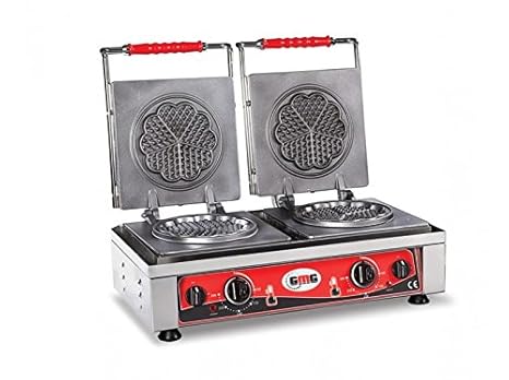 Profi Gastronomie Doppel-Waffeleisen GMG Classico 2 Teflon herzförmig KGW21S