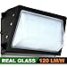LED Wall-Pack Glass Lens- 40W 5000K Commercial Outdoor Light Fixture ( Out-Door Security Porch Lighting For Industrial Out-Side ) 120-277V