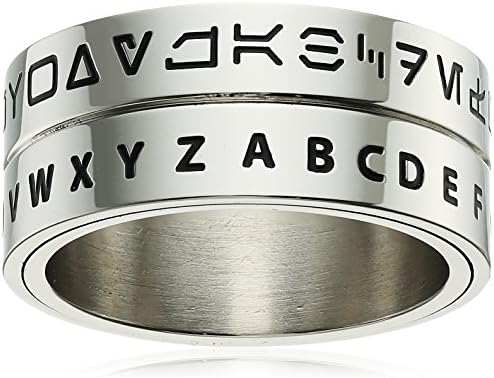 Star Wars Jewelry Aurebesh Stainless Steel Men's Spinner Ring