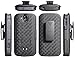 Nakedcellphone Case with Clip Compatible with Kyocera Duraforce Pro Phone, [Black Tread] Slim Ribbed Kickstand Cover and [Rotating/Ratchet] Belt Hip Holster Combo fits E6810, E6820, E6830, E6833