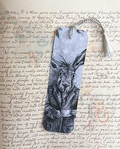 March Hare Bookmark/Alice's Adventures in Wonderland/Bunny Bookmarker/Fairy Tale Character/Fantasy Artwork/Rabbit Bunny/Tea Party