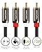 FosPower 2 RCA M/M Stereo Audio Cable [24K Gold Plated | Copper Core] 2RCA Male to 2RCA Male [Left/Right] Premium Sound Quality Plug - 25ft