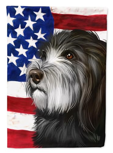 Caroline's Treasures CK6480GF Catalan Sheepdog Dog American Flag Garden Flag Ma…