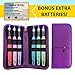 Lighted Crochet Hooks with Case, 6 pcs Set with 3 Pack Replacement Batteries - LED Lite Hooks with Ergonomic Soft Grip Handles - Set of 6 Hooks for Arthritic Hands - Size 4mm to 6.5mm (Purple)