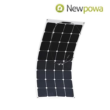 Newpowa 100 Watt flexibel monokristallines SolarModul biegbar Hohe Effizien 100W 12V Panel mono Solarzelle Photovoltaik für W